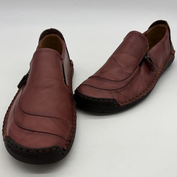 Fashion shoes Mens EUR 48 US 15 Caoutchouc Soles Hand Stiched Brown Leather Zip - Picture 1 of 10